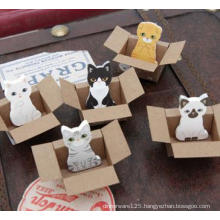 Cute Cat Sticky Notes, Brown Cartoon Sticky Notes for Gift